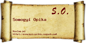 Somogyi Opika névjegykártya